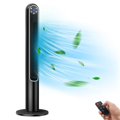 Tangkula 42-Inch Tower Fan with Remote Control, 80 Oscillating Standing Fan w/LED Display, 12H Timer & 3 Wind Modes, Portable & Quiet Floor Bladeless Fan for Bedroom Living Room Home Office (Black)