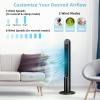 Tangkula 42-Inch Tower Fan with Remote Control, 80 Oscillating Standing Fan w/LED Display, 12H Timer & 3 Wind Modes, Portable & Quiet Floor Bladeless Fan for Bedroom Living Room Home Office (Black) view 2