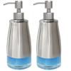 AUMIO 2 Pack Soap Dispenser Stainless Steel Case Glass Liner Hand Pump Dispenser, Refillable Liquid Hand Soap Dispenser for Bathroom & Kitchen - Brushed Nickel view 1