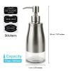 AUMIO 2 Pack Soap Dispenser Stainless Steel Case Glass Liner Hand Pump Dispenser, Refillable Liquid Hand Soap Dispenser for Bathroom & Kitchen - Brushed Nickel view 2