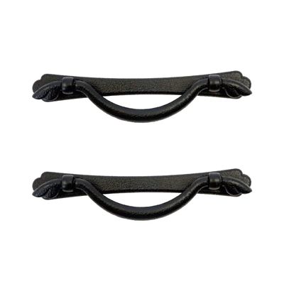 MORIKUNI (Pack of 2) Popular Traditional Curved Handle/Pull/Hardware for Japanese Tansu Cabinets/Chests/Kitchen Cabinets/Drawers (Hirukan-M)