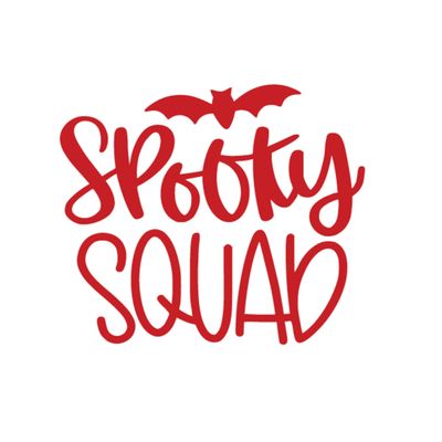 Spooky Squad Iron On Transfer for Shirts, Red
