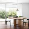 NIUYAO Solid Round Table with Hollow Pedestal, Natural Wood Wabi-sabi Style Furniture 39.5" in Round for Dining Room Kitchen Leisure Coffee Table view 1