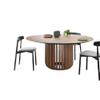 NIUYAO Solid Round Table with Hollow Pedestal, Natural Wood Wabi-sabi Style Furniture 39.5" in Round for Dining Room Kitchen Leisure Coffee Table view 3