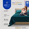 THREAD SPREAD Twin XL Sheets Set Cotton - 400 Thread Count 100% Cotton Twin XL Sheet Set, 3 PC Twin XL Sheets, Cooling & Luxury Sateen Sheets, 16" Deep Pocket Extra Soft Sateen Cotton Sheets (Teal) view 2
