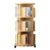 2/3/4/5/6 Tiers Bookshelf, 360 Rotating Stackable Shelves Bookshelf with Rollers, Home Office Living Room Storage Rack Display Stand (Color : Brown, Size : 50 * 98cm) view 1