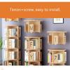 2/3/4/5/6 Tiers Bookshelf, 360 Rotating Stackable Shelves Bookshelf with Rollers, Home Office Living Room Storage Rack Display Stand (Color : Brown, Size : 50 * 98cm) view 2