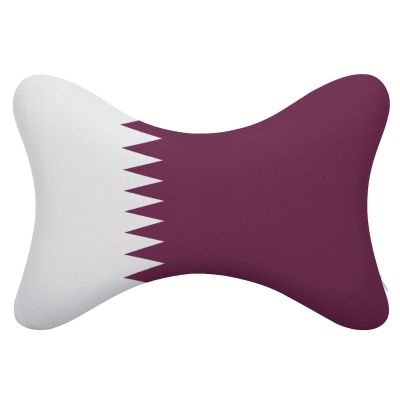 2 Pack Car Neck Pillow Qatar Flag Softness Car Headrest Pillow for Driving with Memory Foam Pillow Removable