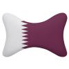 2 Pack Car Neck Pillow Qatar Flag Softness Car Headrest Pillow for Driving with Memory Foam Pillow Removable view 1