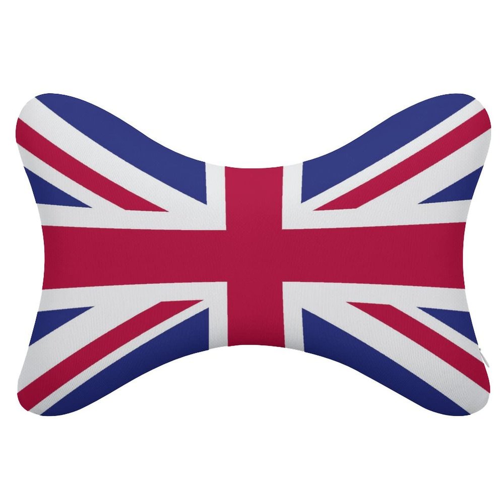 2 Pack Car Neck Pillow British Flag Softness Car Headrest Pillow for Driving with Memory Foam Pillow Removable