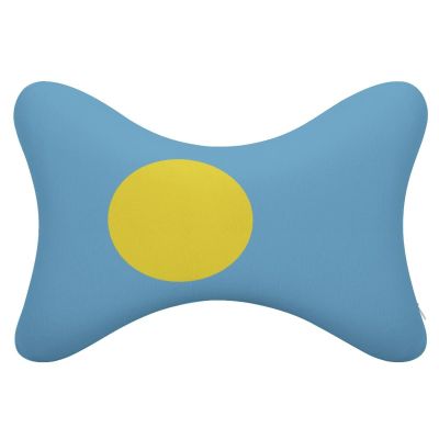 2 Pack Car Neck Pillow Palau Flag Softness Car Headrest Pillow for Driving with Memory Foam Pillow Removable