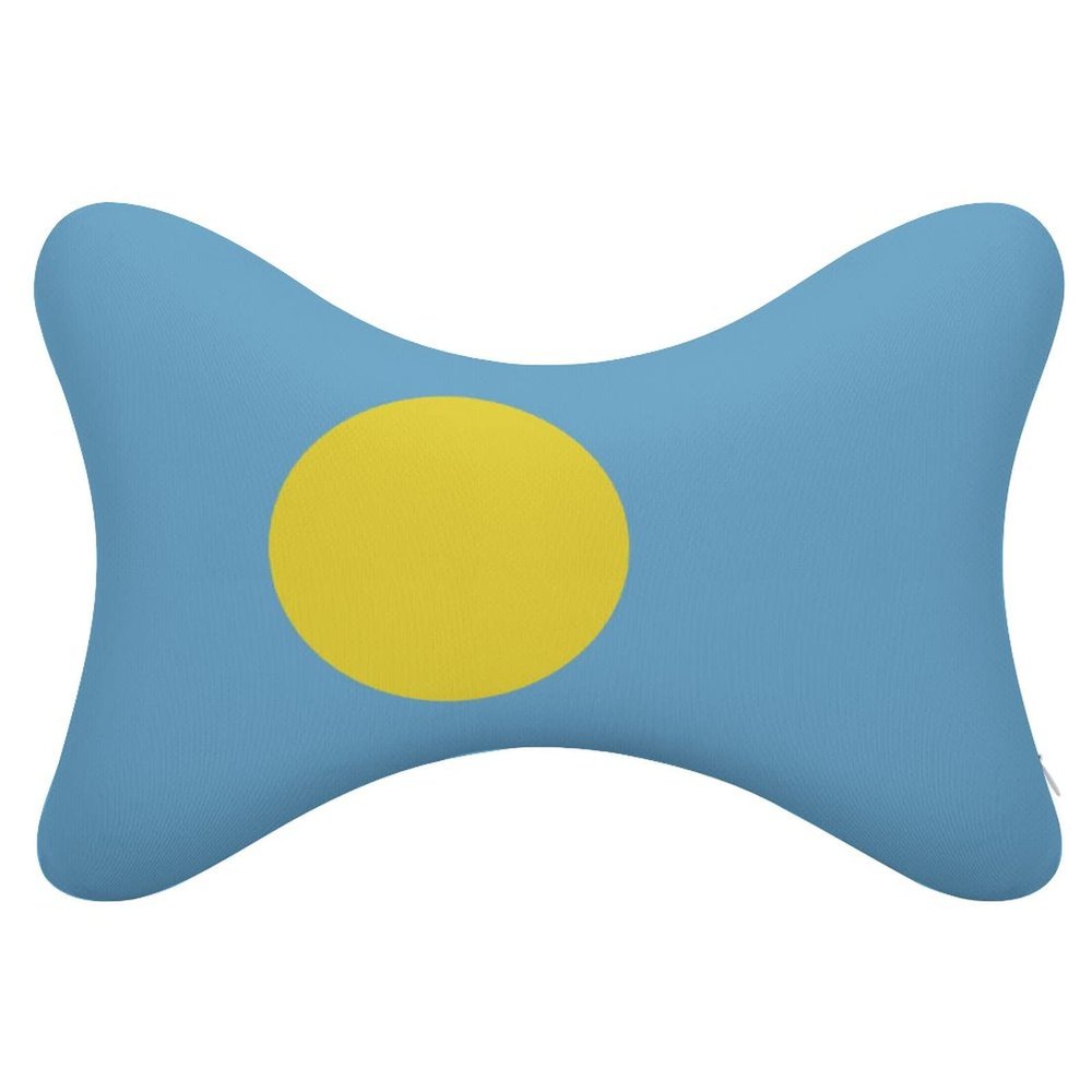 2 Pack Car Neck Pillow Palau Flag Softness Car Headrest Pillow for Driving with Memory Foam Pillow Removable