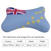 2 Pack Car Neck Pillow Tuvalu Flag Softness Car Headrest Pillow for Driving with Memory Foam Pillow Removable view 2