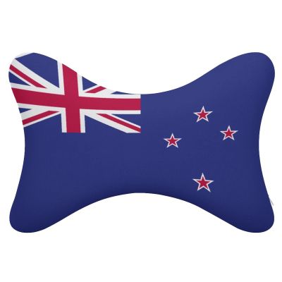 2 Pack Car Neck Pillow New Zealand Flag Softness Car Headrest Pillow for Driving with Memory Foam Pillow Removable