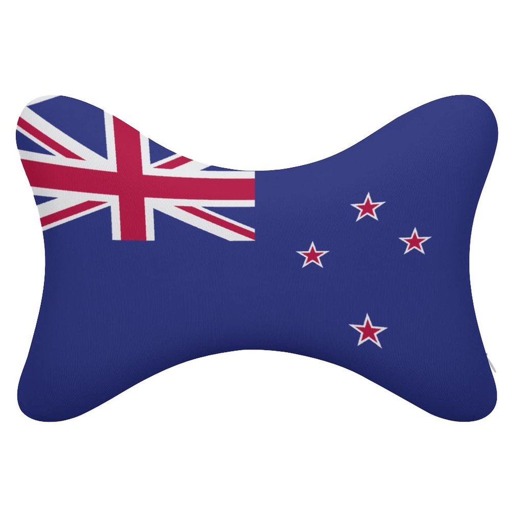 2 Pack Car Neck Pillow New Zealand Flag Softness Car Headrest Pillow for Driving with Memory Foam Pillow Removable