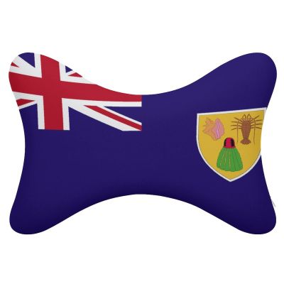 2 Pack Car Neck Pillow Turks and Caicos Lslands Flag Softness Car Headrest Pillow for Driving with Memory Foam Pillow Removable
