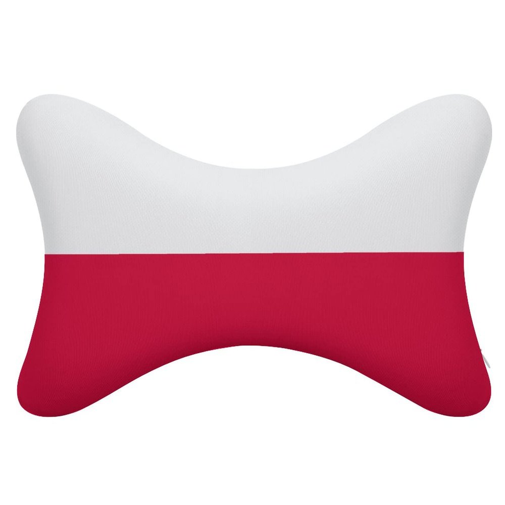 2 Pack Car Neck Pillow Poland Flag Softness Car Headrest Pillow for Driving with Memory Foam Pillow Removable