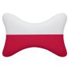 2 Pack Car Neck Pillow Poland Flag Softness Car Headrest Pillow for Driving with Memory Foam Pillow Removable view 1