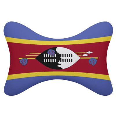 2 Pack Car Neck Pillow Swaziland Flag Softness Car Headrest Pillow for Driving with Memory Foam Pillow Removable