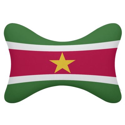 2 Pack Car Neck Pillow Suriname Flag Softness Car Headrest Pillow for Driving with Memory Foam Pillow Removable
