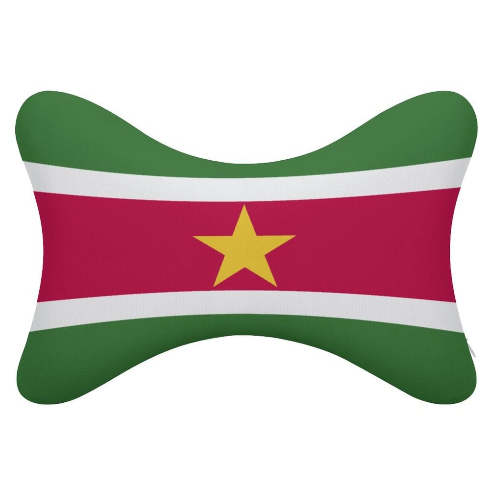 2 Pack Car Neck Pillow Suriname Flag Softness Car Headrest Pillow for Driving with Memory Foam Pillow Removable