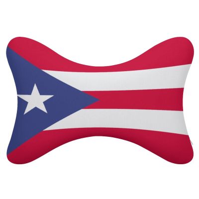 2 Pack Car Neck Pillow Puerto Rico Flag Softness Car Headrest Pillow for Driving with Memory Foam Pillow Removable