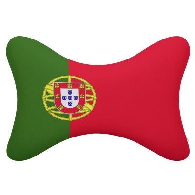 2 Pack Car Neck Pillow Portugal Flag Softness Car Headrest Pillow for Driving with Memory Foam Pillow Removable