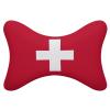 2 Pack Car Neck Pillow Switzerland Flag Softness Car Headrest Pillow for Driving with Memory Foam Pillow Removable view 1