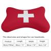 2 Pack Car Neck Pillow Switzerland Flag Softness Car Headrest Pillow for Driving with Memory Foam Pillow Removable view 2
