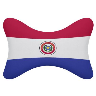 2 Pack Car Neck Pillow Paraguay Flag Softness Car Headrest Pillow for Driving with Memory Foam Pillow Removable