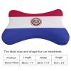 2 Pack Car Neck Pillow Paraguay Flag Softness Car Headrest Pillow for Driving with Memory Foam Pillow Removable view 2