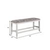Benjara Jay 54 Inch Fabric Upholstered Counter Height Bench, White view 3