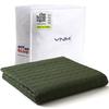 YnM Weighted Blanket, Soothing Cotton, Smallest Compartments with Glass Beads, Bed Blanket for One Person of 60lbs, Ideal for Twin Bed (41x60 Inches, 7 Pounds, Amy Green) view 1