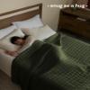YnM Weighted Blanket, Soothing Cotton, Smallest Compartments with Glass Beads, Bed Blanket for One Person of 60lbs, Ideal for Twin Bed (41x60 Inches, 7 Pounds, Amy Green) view 3