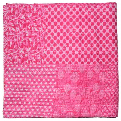 Handicrafts Plus Kantha Bedspread Cotton Bedcover Indian Handmade Blanket Bedding Coverlet Twin Size Bedspread Handmade Blanket Patchwork Coverlet Pink Ralli