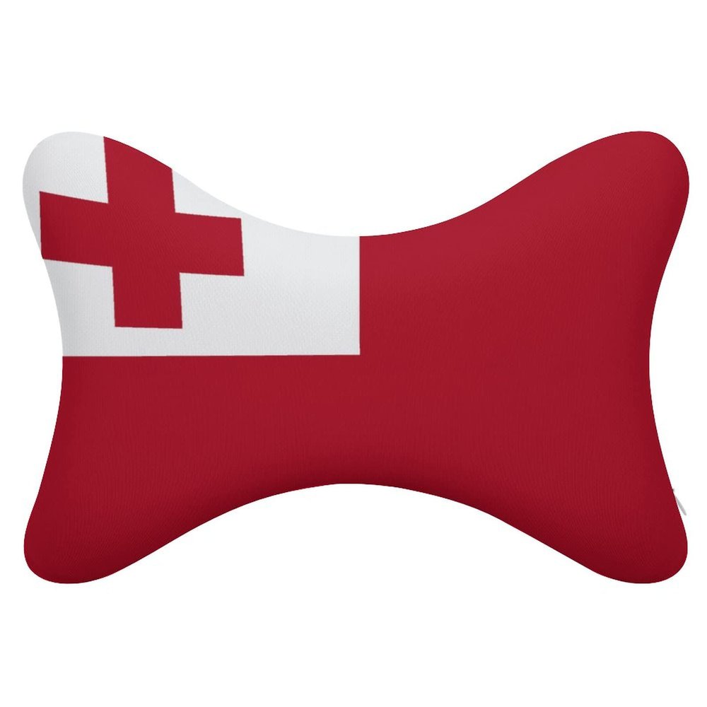 2 Pack Car Neck Pillow Tonga Flag Softness Car Headrest Pillow for Driving with Memory Foam Pillow Removable