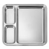 Stainless Steel Divided Plates, Unbreakable Food Separator Dinner Plates Reusable Compartment Lunch Trays for Adults,Kids, Eaters, Campers, and Portion Control, Dishwasher Microwave Safe, Silver view 1