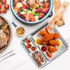 Stainless Steel Divided Plates, Unbreakable Food Separator Dinner Plates Reusable Compartment Lunch Trays for Adults,Kids, Eaters, Campers, and Portion Control, Dishwasher Microwave Safe, Silver view 2