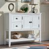 36 inches Long Slim Console Table for Entry Hallways,Home Utility Tables with 4 Storage Drawers and Open Shelf, Farmhouse Entryway Hall Living Room Narrow Sofa Table (White), WF281041AACDJ view 1