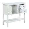 36 inches Long Slim Console Table for Entry Hallways,Home Utility Tables with 4 Storage Drawers and Open Shelf, Farmhouse Entryway Hall Living Room Narrow Sofa Table (White), WF281041AACDJ view 3