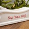 Mud Pie Santa's Sleigh Cracker Dish with Toothpick Holder Server, White view 4
