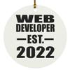 Designsify Christmas Tree Decoration, Web Developer Established EST. 2022, Circle Ornament, Gifts for Birthday Anniversary Valentines Mom Mothers Fathers Day Party, to Men Women Him Her Friend view 1