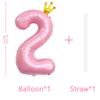 40 Inch Crown Pink Number 2 Balloon, Big Conjoined Light Pink Foil Mylar Helium Digit 2 Balloon for 2nd Birthday Party Decorations Anniversary Decor Theme Party Supplies view 2