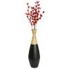 31.5 inch Spun Bamboo Tall Trumpet Floor Vase - Decorative Home Accent, Natural Bamboo, Indoor Decoration, Sustainable Materials, Tall Floral Display, Handmade Bamboo Vase, Floor Standing Vase, Black view 1