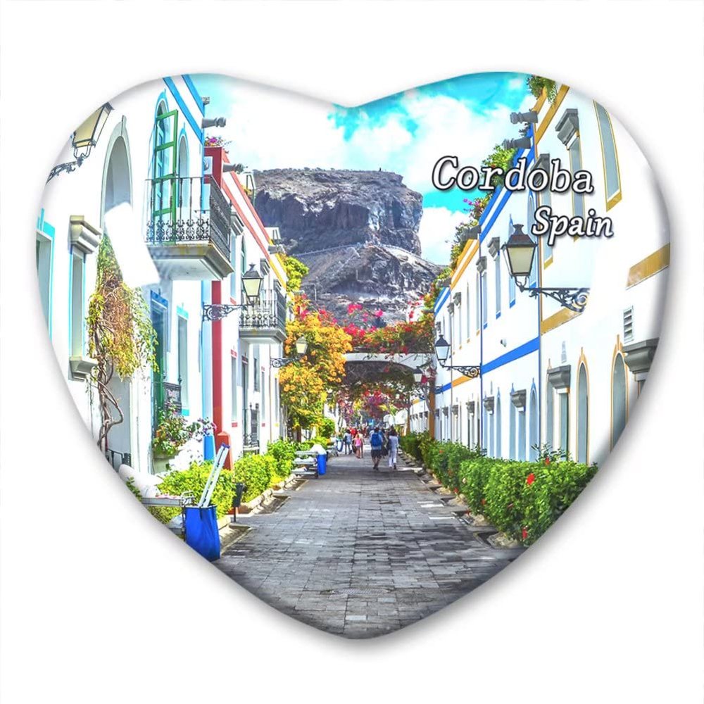 Spain Cordoba Fridge Magnet Refrigerator Stickers Collection Decorative Magnet Travel Souvenir Heart-Shaped Crystal Glass