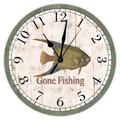 Gone Fishing Clock, Ornamental Fish Clock,Fishing Gifts for Dad,Gifts for Fishermen,Novelty Wall Clock,Decor,Gone Fishing,Father's Day,Fishing Clock, Gift for Him