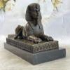 EUROPEAN BRONZE Egyptian Pyramid Famous Sphinx Creature Bronze Sculpture Mythological Art Statue view 2