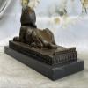 EUROPEAN BRONZE Egyptian Pyramid Famous Sphinx Creature Bronze Sculpture Mythological Art Statue view 4