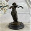 EUROPEAN BRONZE Genuine Bronze Sculpture**Sale**Statue Woman Standing Young Lady Violin Player view 1