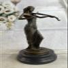 EUROPEAN BRONZE Genuine Bronze Sculpture**Sale**Statue Woman Standing Young Lady Violin Player view 2